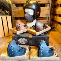 Leder Motorradmaske im Vintage-Style